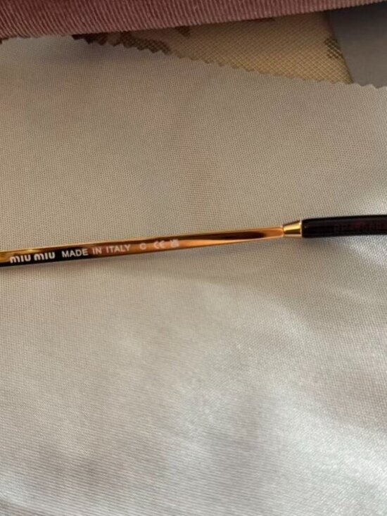 Miu Miu Rimless Oval Sunglasses Gold Frame – Worn Once - Picture 3 of 10